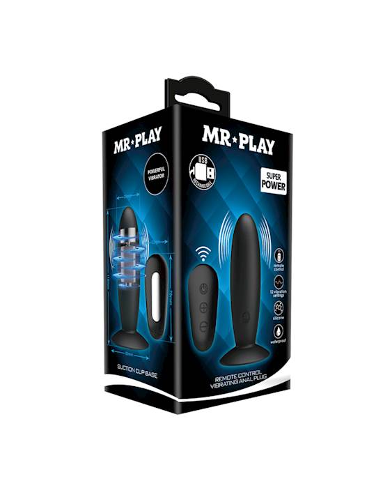 MR PLAY REMOTE CONTROL VIBRATING ANAL PLUG - 4.3 INCH