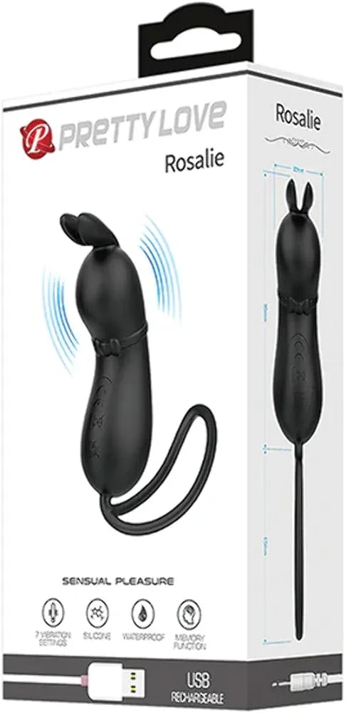 Pretty Love Rosalie Tethered Clit Stim – Black