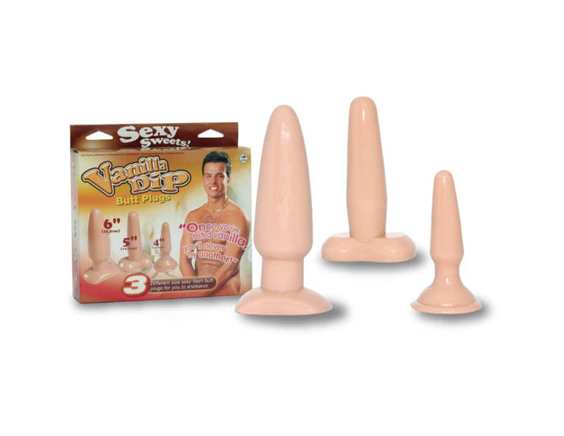 Vanilla Dip - Flesh Butt Plugs - Set of 3