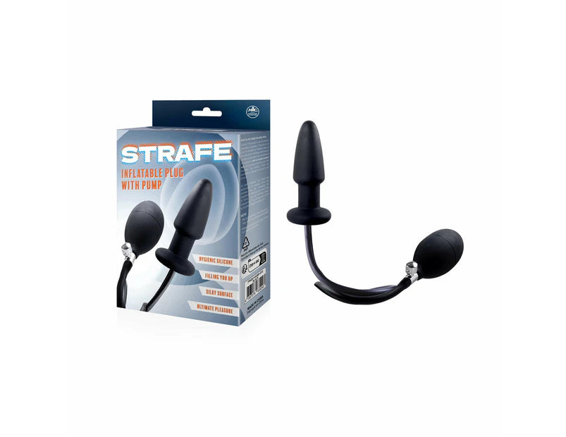 Strafe - Inflatable Butt Plug With Hand Pump - Black