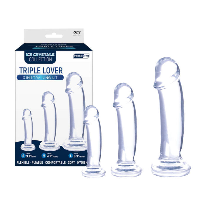 Excellent Power – Ice Crystals Collection “Triple Lover” 3-In-1 Training Kit (Clear)