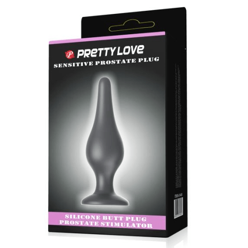 PREMIUM SILICONE SENSITIVE PROSTATE MEDIUM BUTT PLUG BLACK