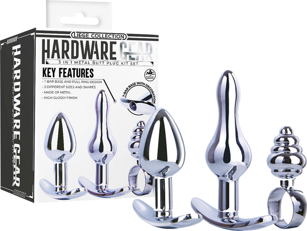 HARDWARE GEAR 3 IN 1 BUTTPLUG KIT SET