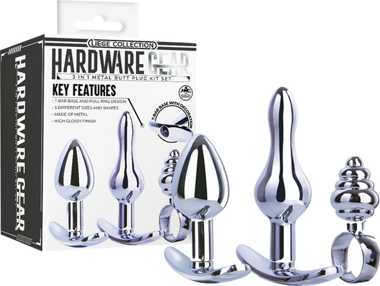 HARDWARE GEAR 3 IN 1 BUTTPLUG KIT SET