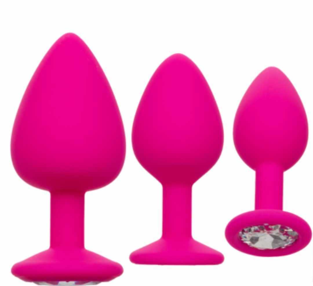 Cheeky gems pink buttplug set